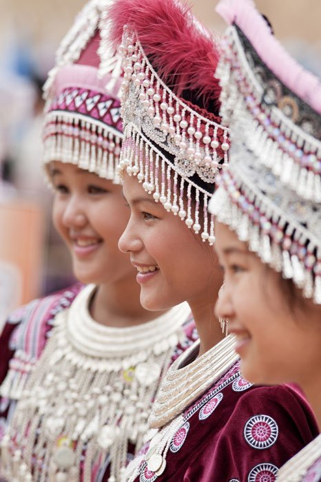 Traditionally dressed Hmong girls photographed during a Chiang Mai Photo Workshop