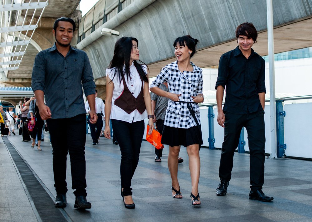 Four young Thai people in Bangkok