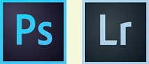 Adobe Photoshop and Lightroom logos