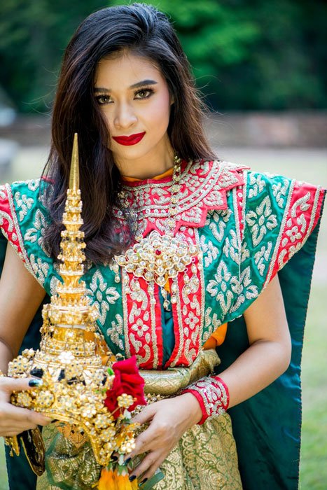 Thai model in traditional costume