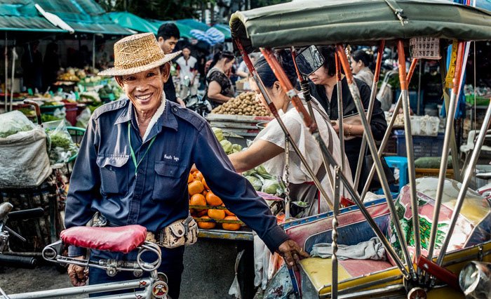 Tricycle Taxi Rider in Thailand taken during a Chiang Mai Photo Workshop