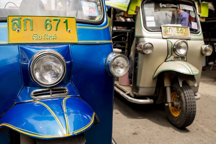 Chiang Mai Photo Location Tips​. Tuktuks Close Up © Kevin Landwer-Johan
