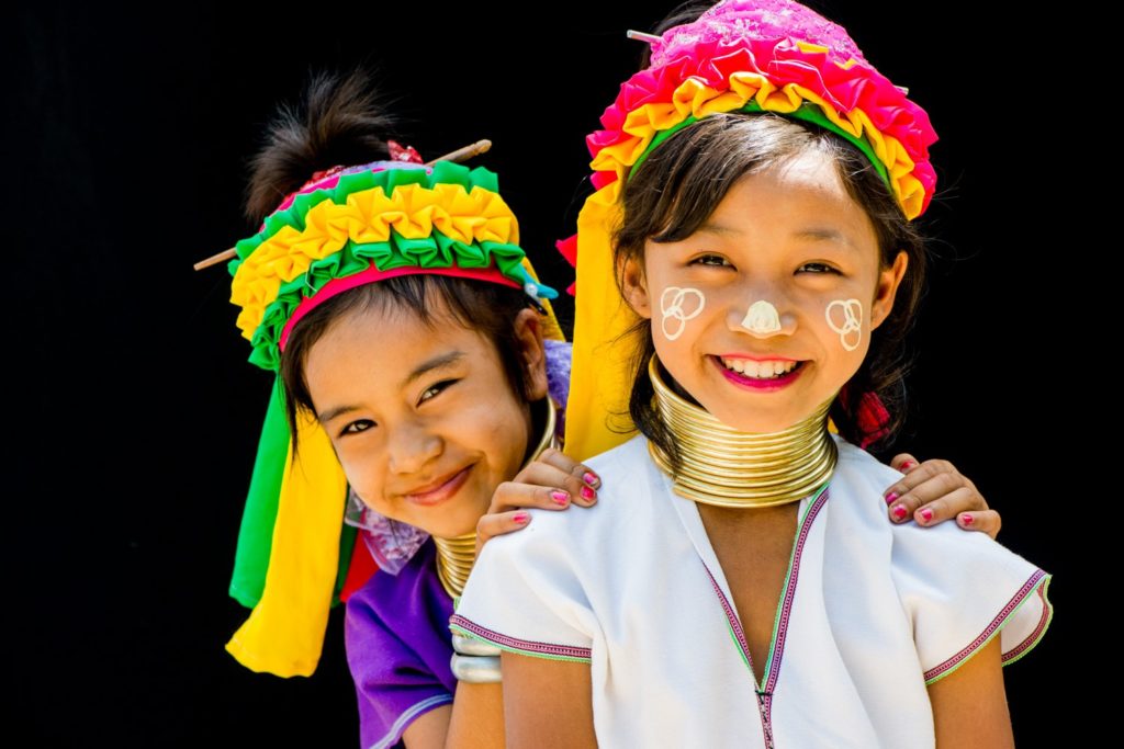 Two Kayan Long Neck Girls photographed during a Chiang Mai Photo Workshop