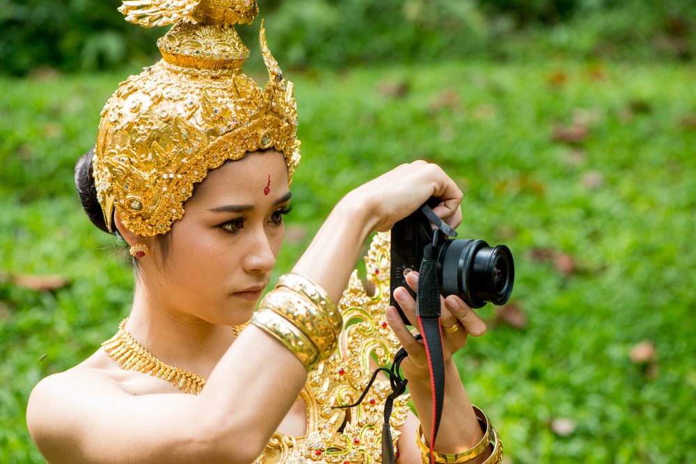 Thai female Model Taking a Photo