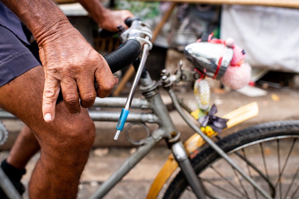 Tricycle Taxi Rider Detail taken during a Chiang Mai Photography Workshop