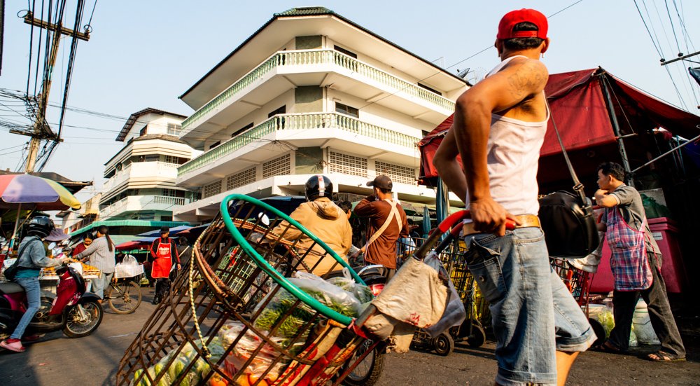 porter at Muang Mai Market in Chiang Mai, Thailand