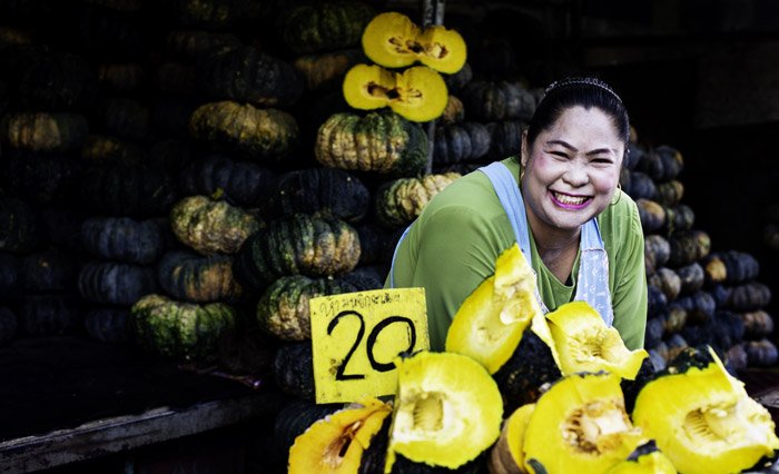 Selling Squash at Muang Mai Market in Chiang Mai