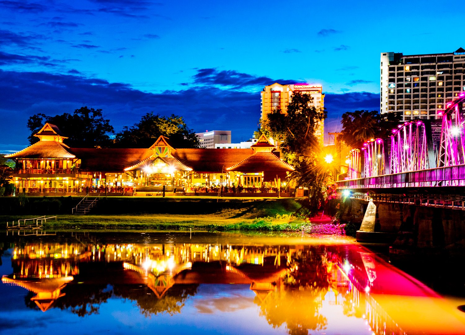 Portfolio of KevinLJ © Kevin Landwer-Johan Evening Iron Bridge Chiang Mai