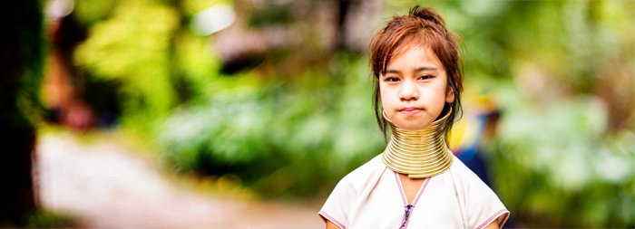 Long neck girl blurred background portraits