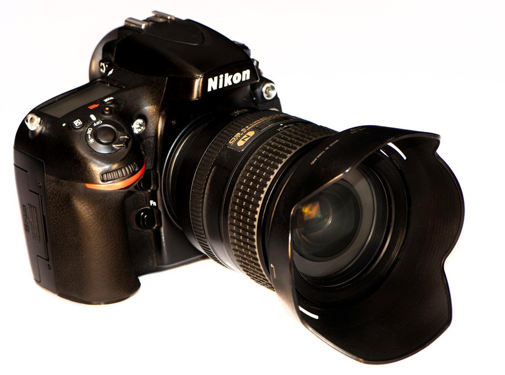 Nikon D800 camera with zoom lens