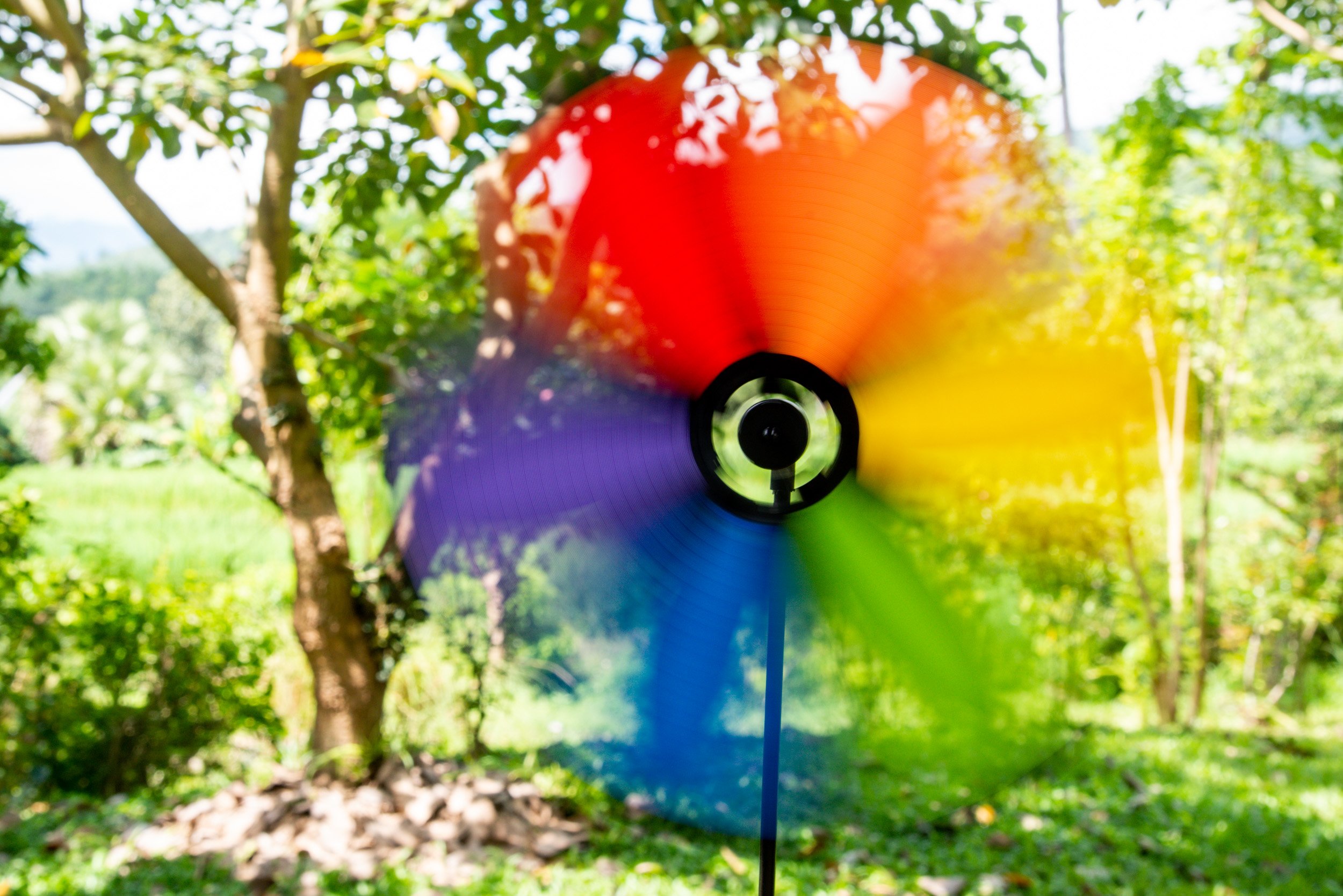 spinning decoration showing motion blur